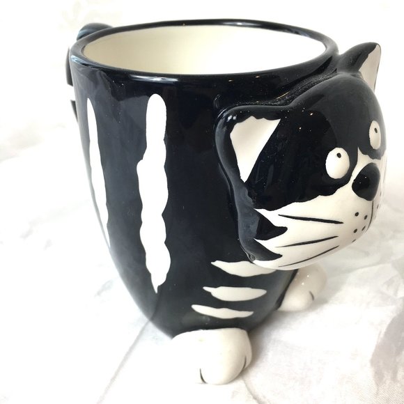 Chester The Cat Mug Black White  Cat Coffee Tea Mug Burton & Burton - Picture 3 of 6